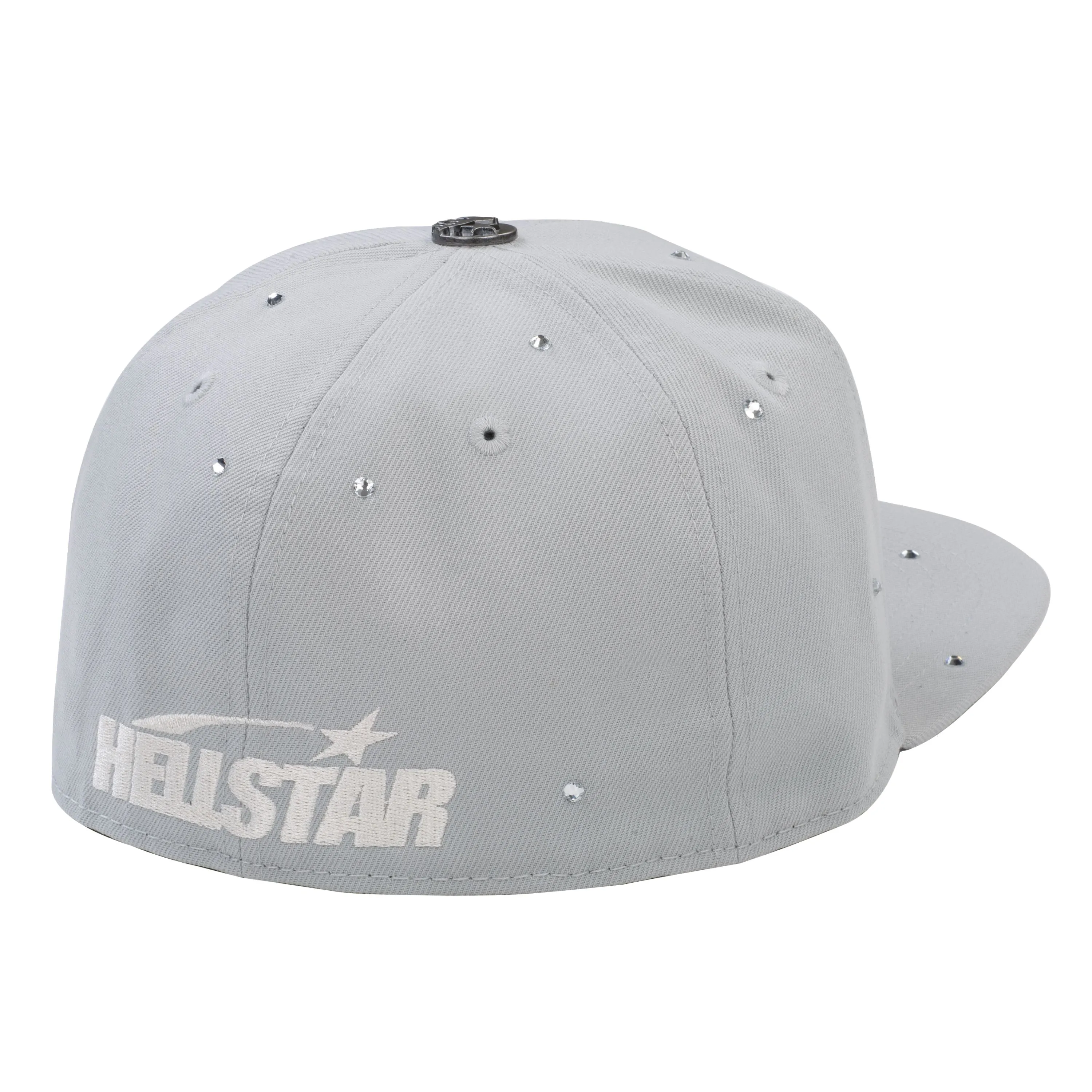 Hellstar Rhinestone Fitted Hat Grey