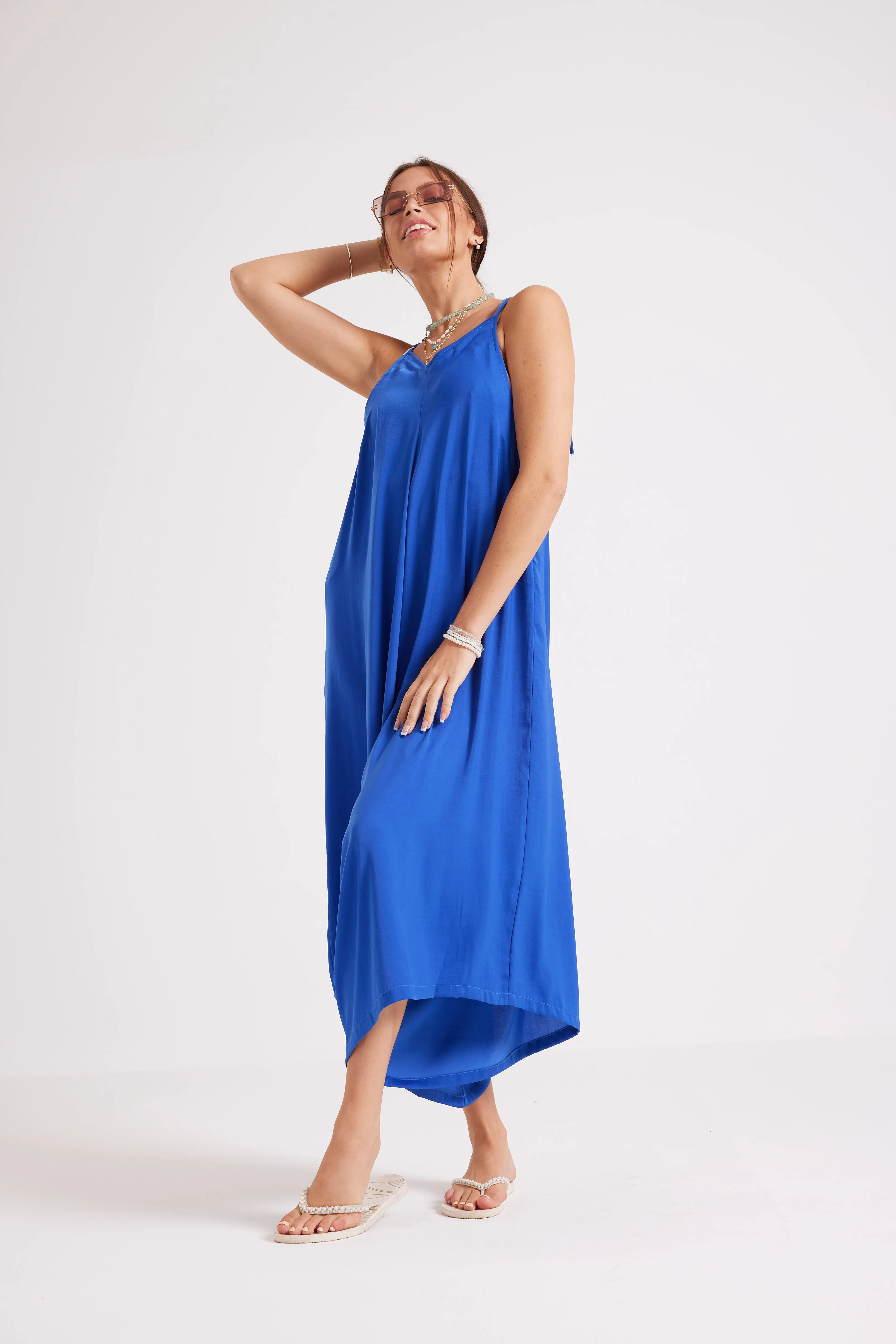 KEEP IT SLEEK JUMPSUIT - BLUE