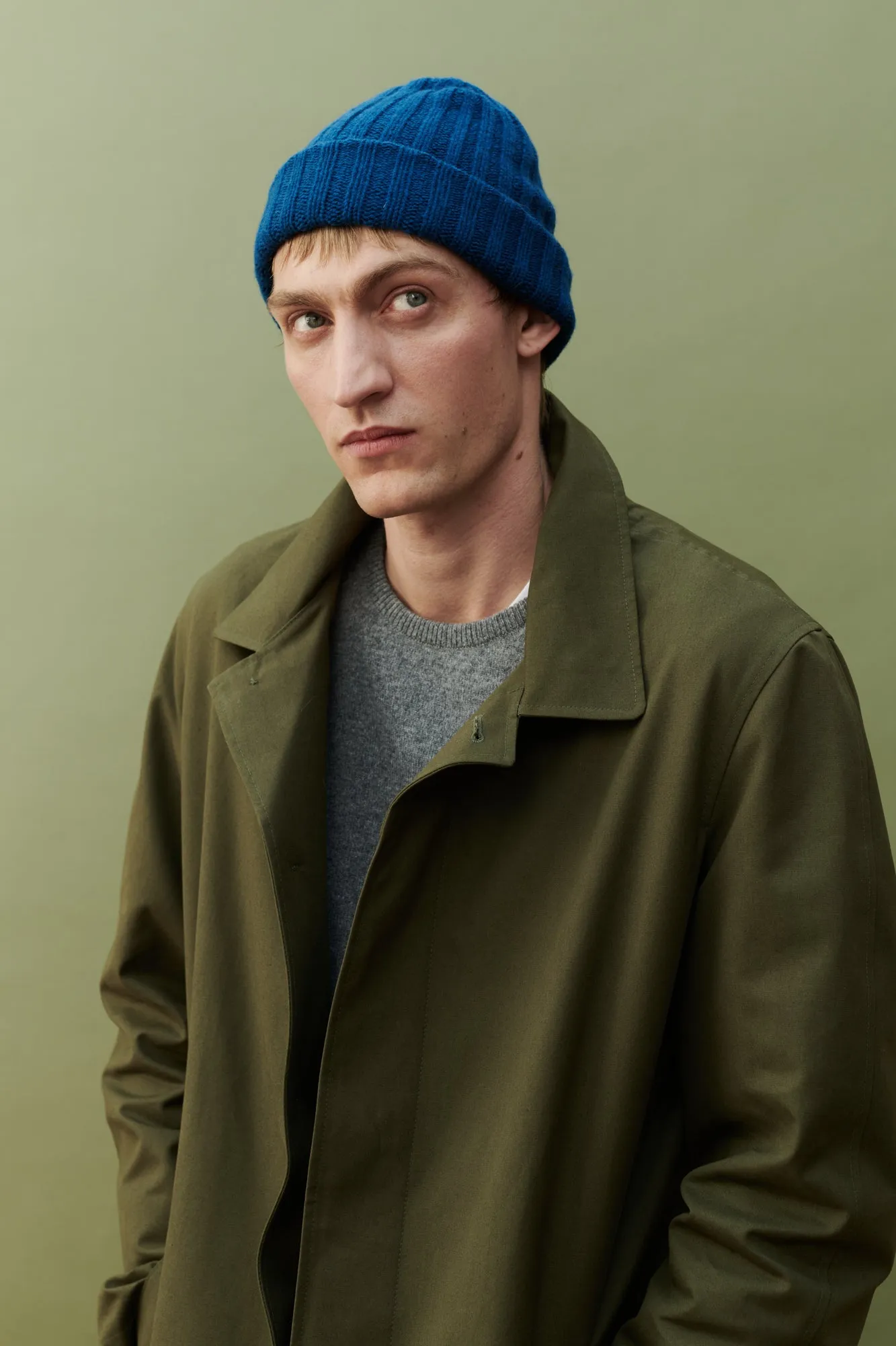 Lambswool Beanie Hat - Bright Blue