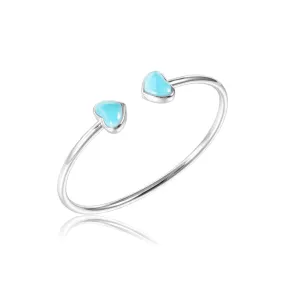 Larimar Aloha Heart Sleek Bangle