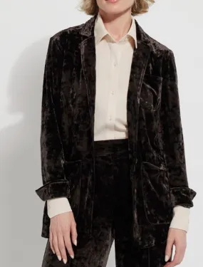 Lysse Espresso Crushed Velvet Blazer