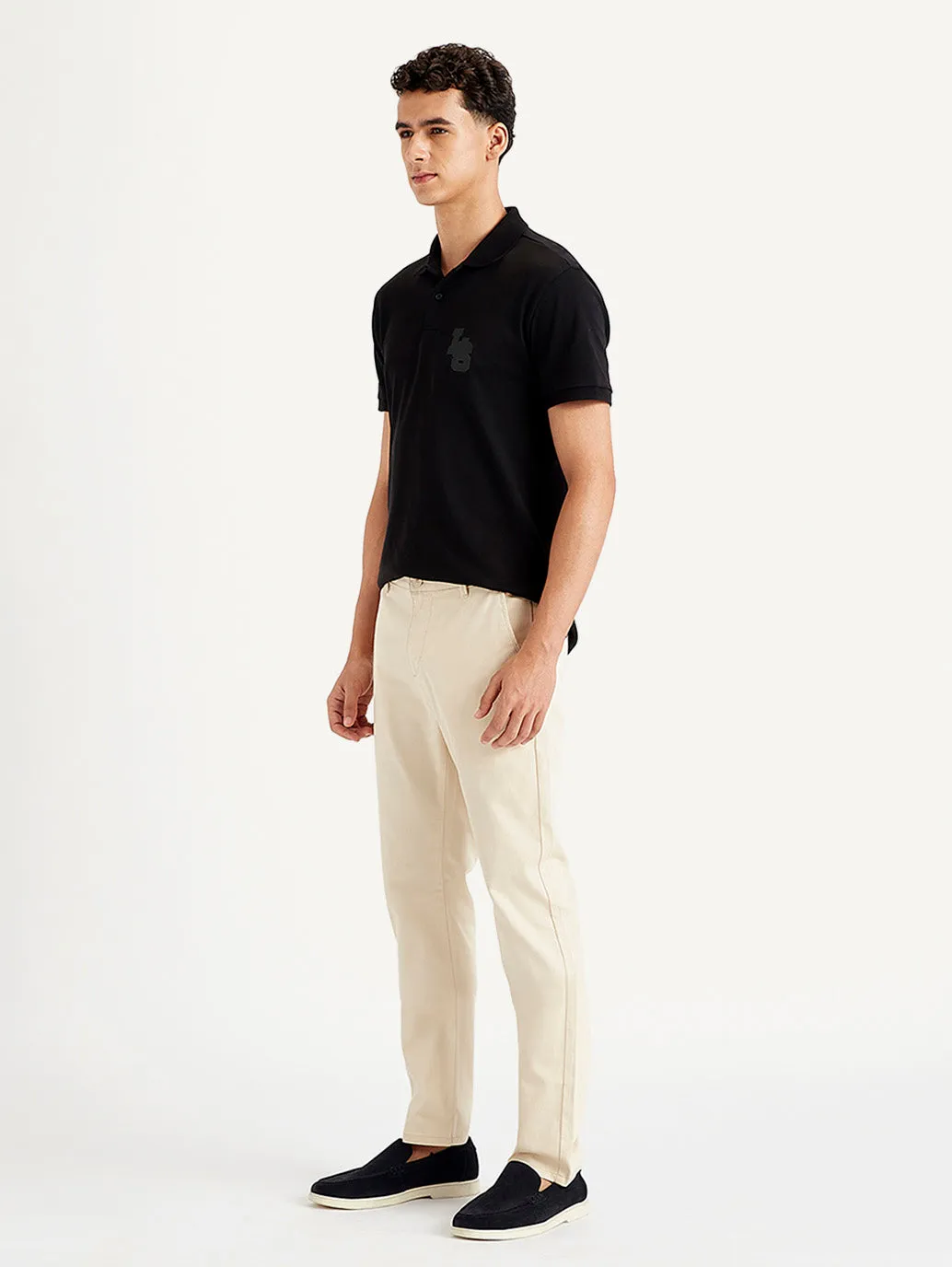 Men's Beige Slim Fit Chinos