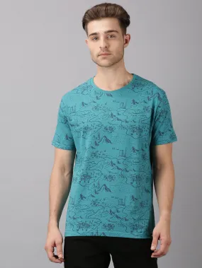 MEN'S BLUE SLIM FIT T.SHIRT