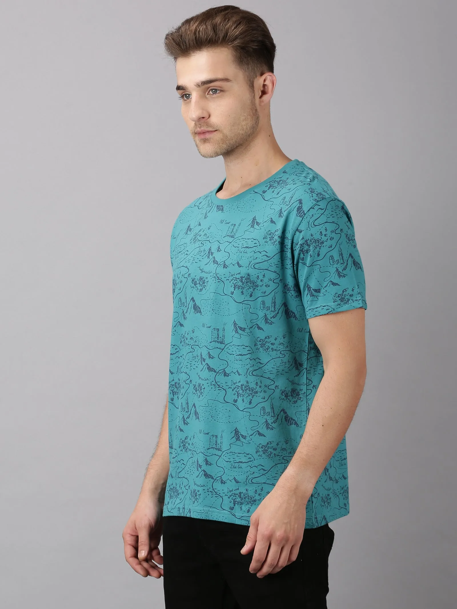 MEN'S BLUE SLIM FIT T.SHIRT