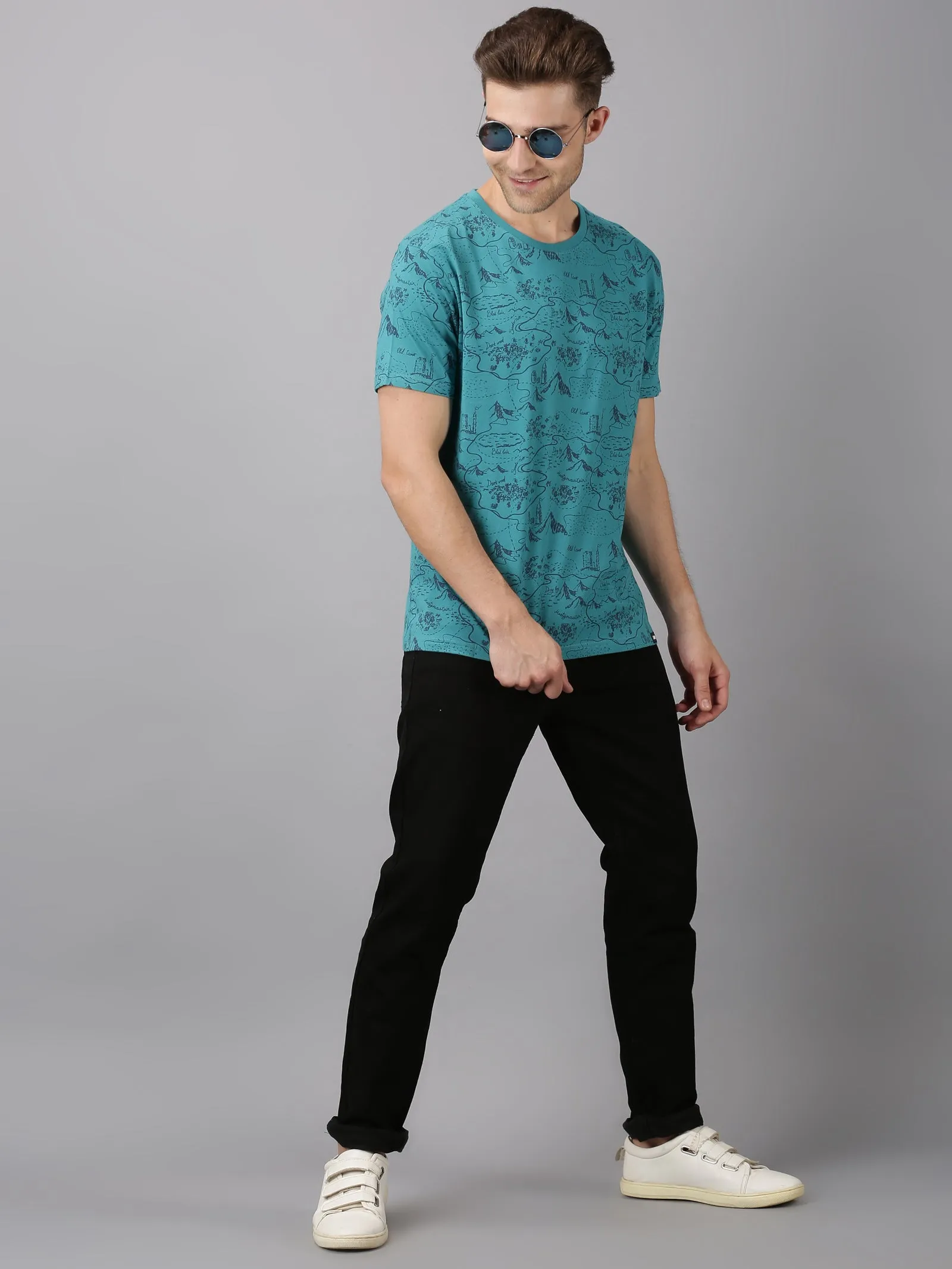 MEN'S BLUE SLIM FIT T.SHIRT