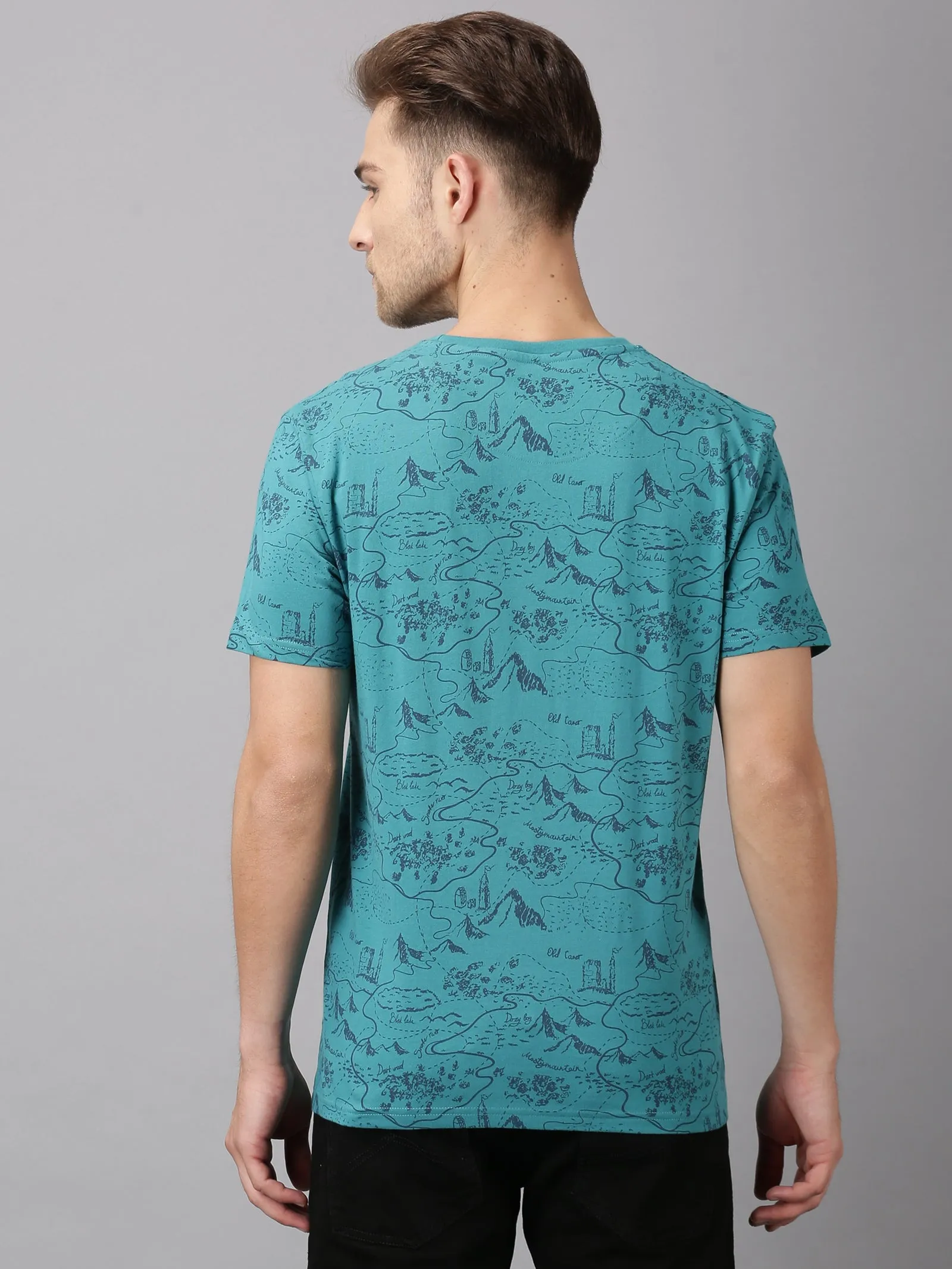 MEN'S BLUE SLIM FIT T.SHIRT