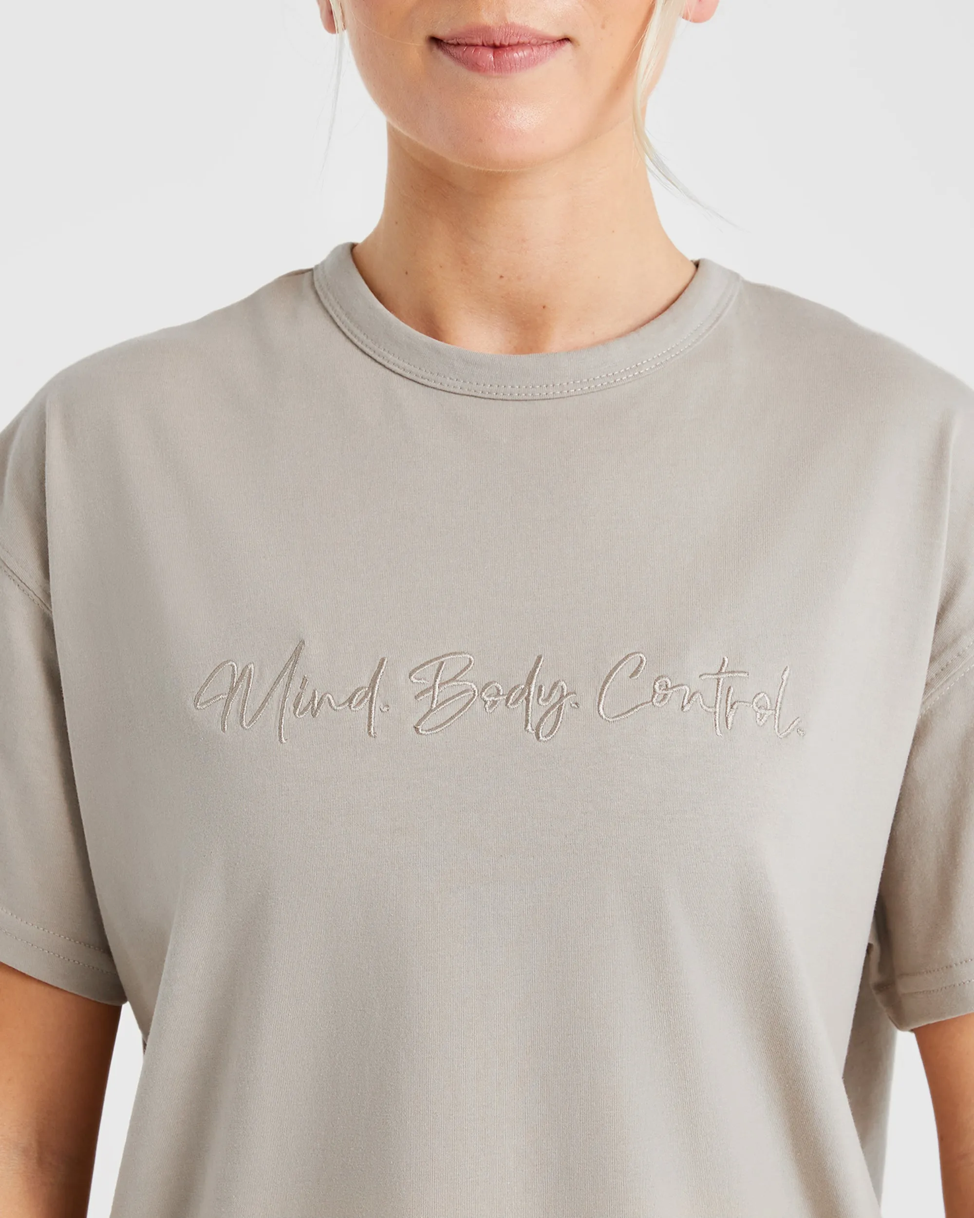 Mind Body Control Oversized T Shirt - Muted Oak