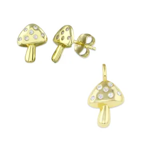 Mini Mushroom Stud   Chic Mushroom Charm