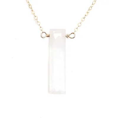 Moonstone Slim Bar Necklace