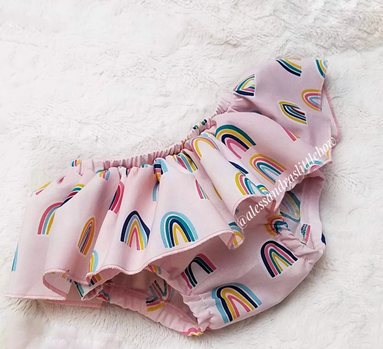 Muted Pink Rainbows Skirted Bloomers