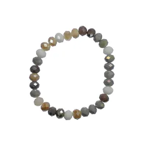 Muted Tones Crystal Beaded Stretch Bracelet