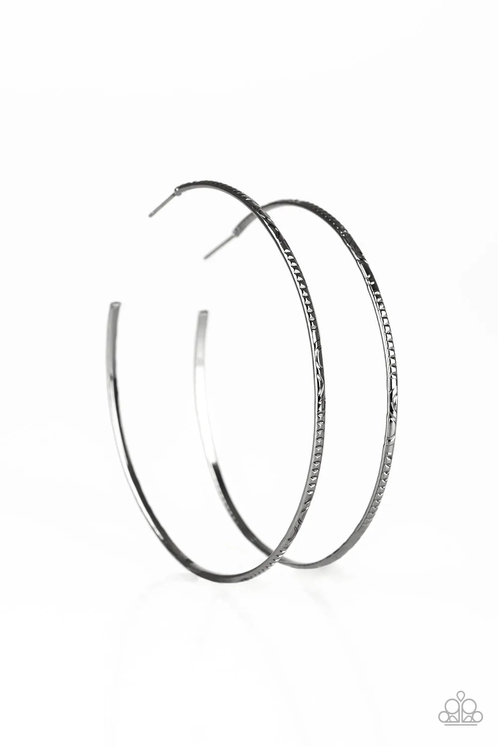 Paparazzi Sleek Fleek Black Hoop Earrings