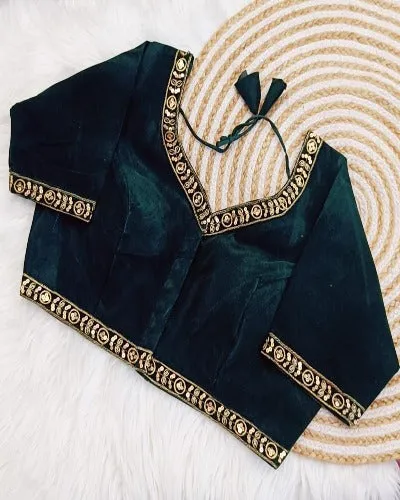 Partywear Velvet Readymade Blouse