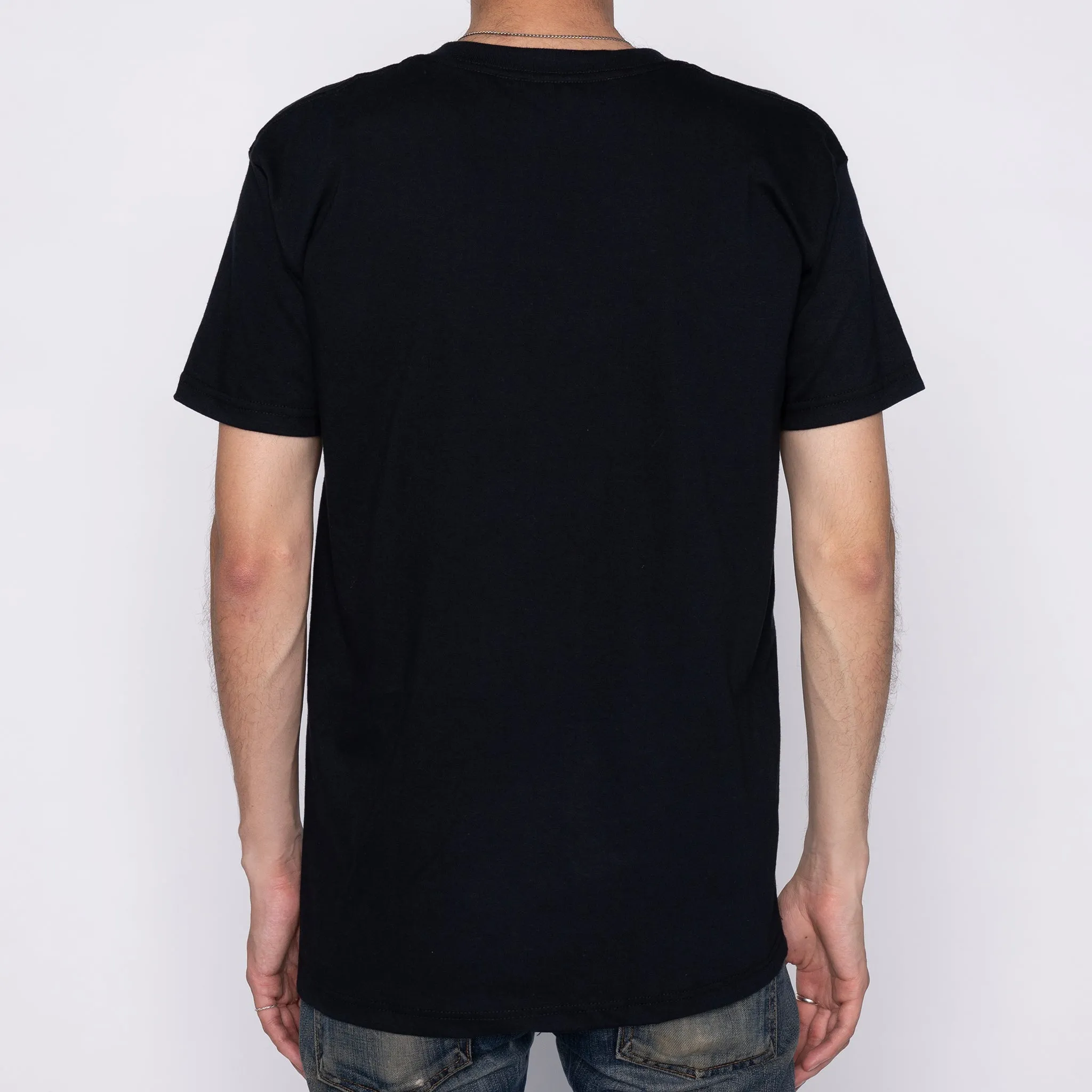 Pocket Tee - Black   Muted Flower Organic