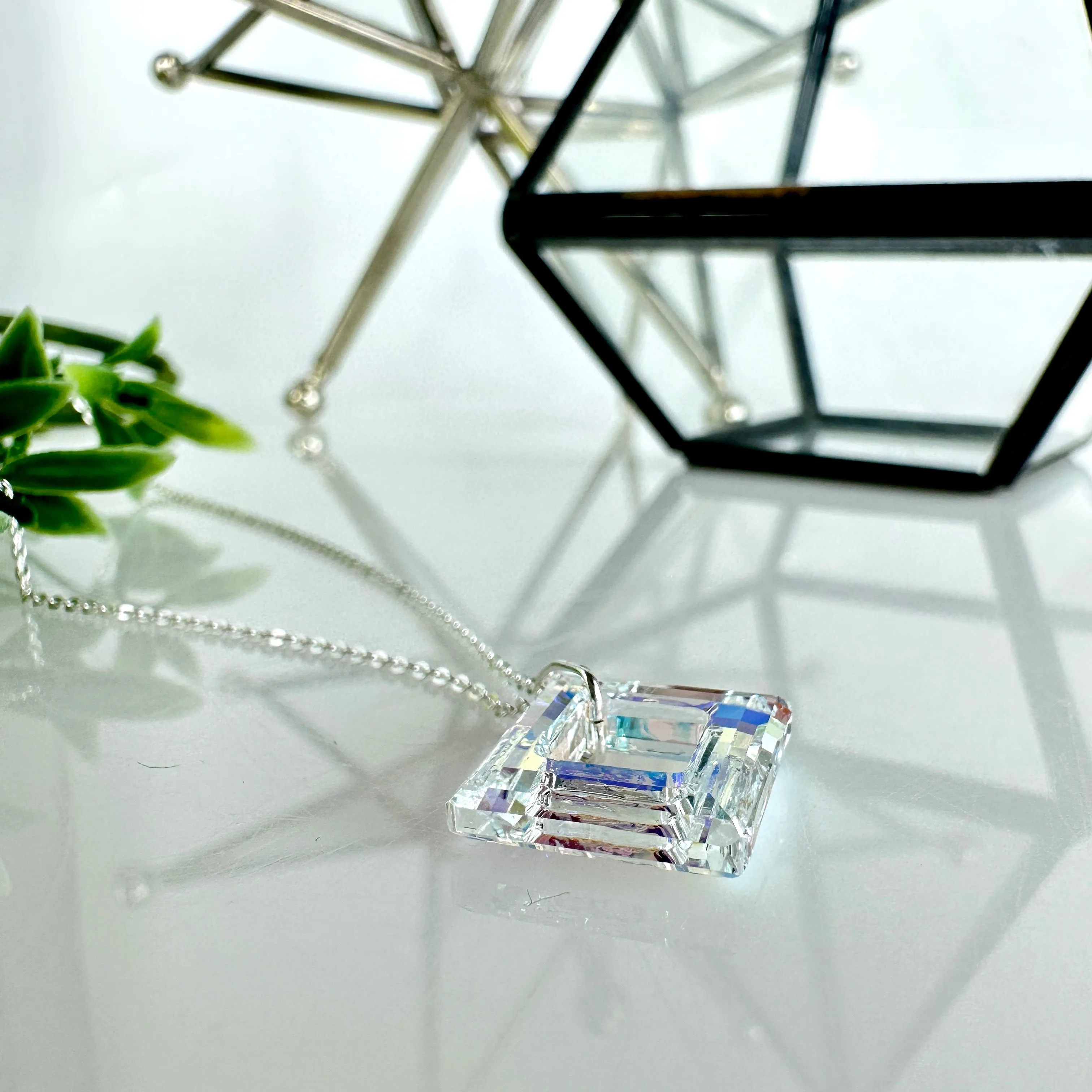 "Bright Square" Necklace (Iridescent)