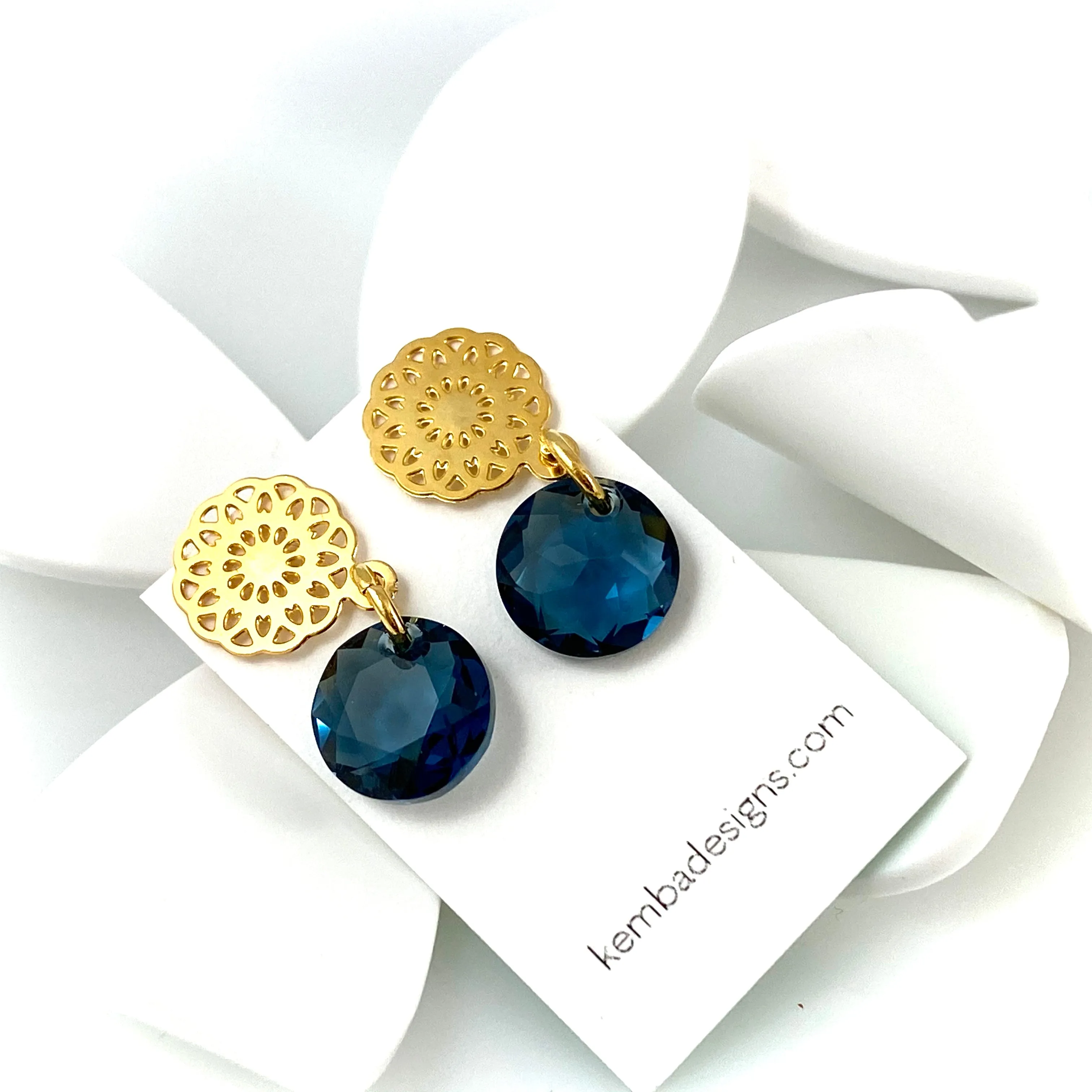 "Light Bright 2" Earrings (Denim)