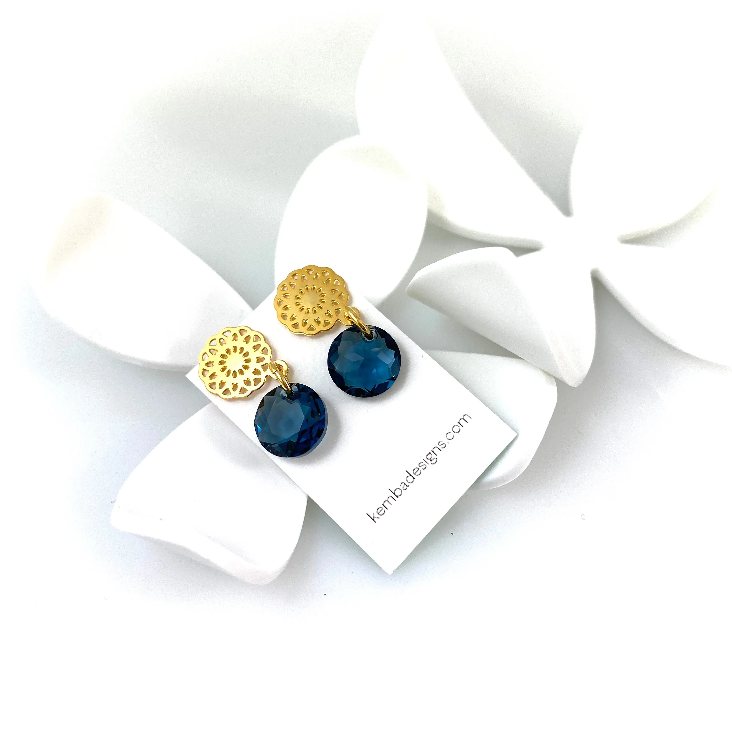 "Light Bright 2" Earrings (Denim)