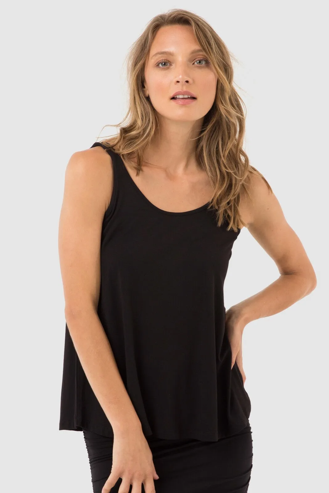 Relaxed Bamboo Singlet - Black