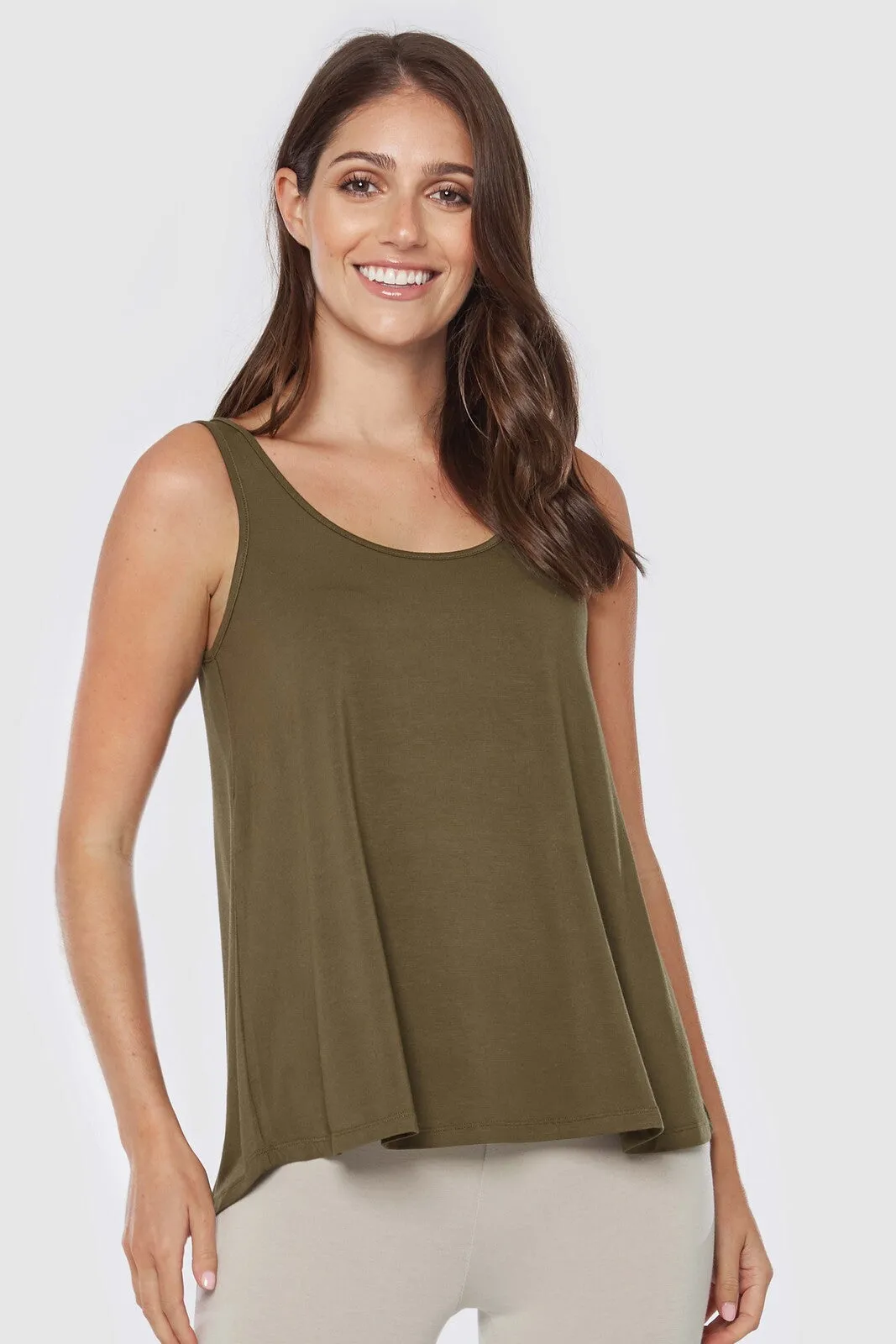 Relaxed Bamboo Singlet - Dark Olive