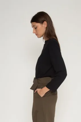 Relaxed Boatneck Long Sleeve Top