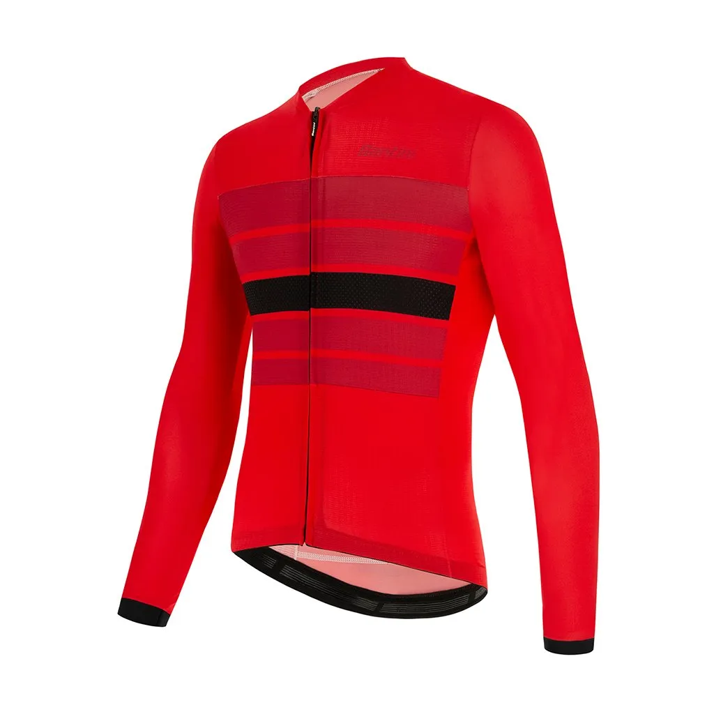 Santini Eco Sleek Bengal Long Sleeve Jersey - Red