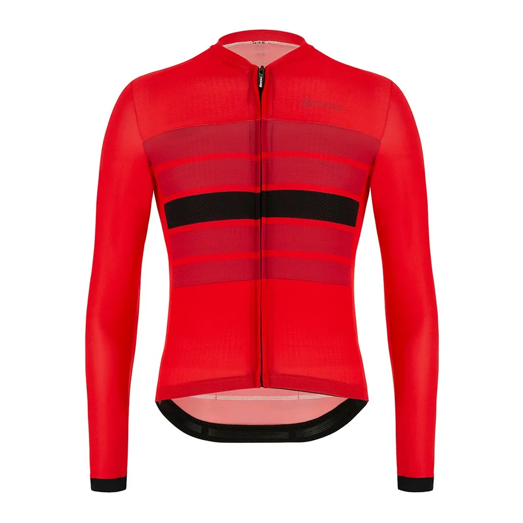 Santini Eco Sleek Bengal Long Sleeve Jersey - Red