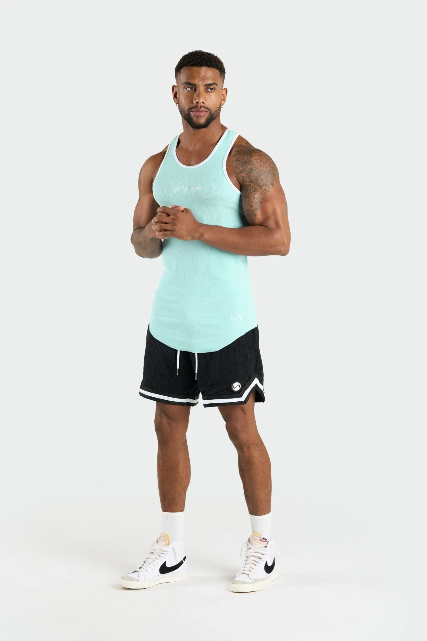 Script Ribbed Relaxed Fit Tank