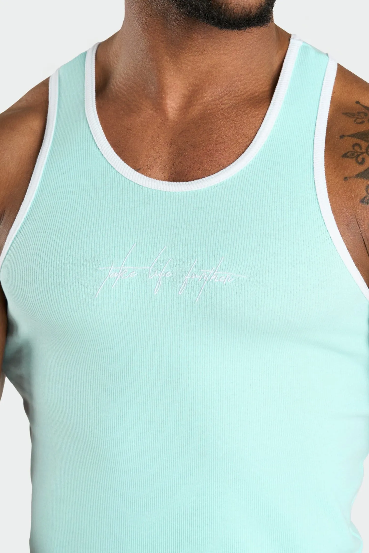 Script Ribbed Relaxed Fit Tank