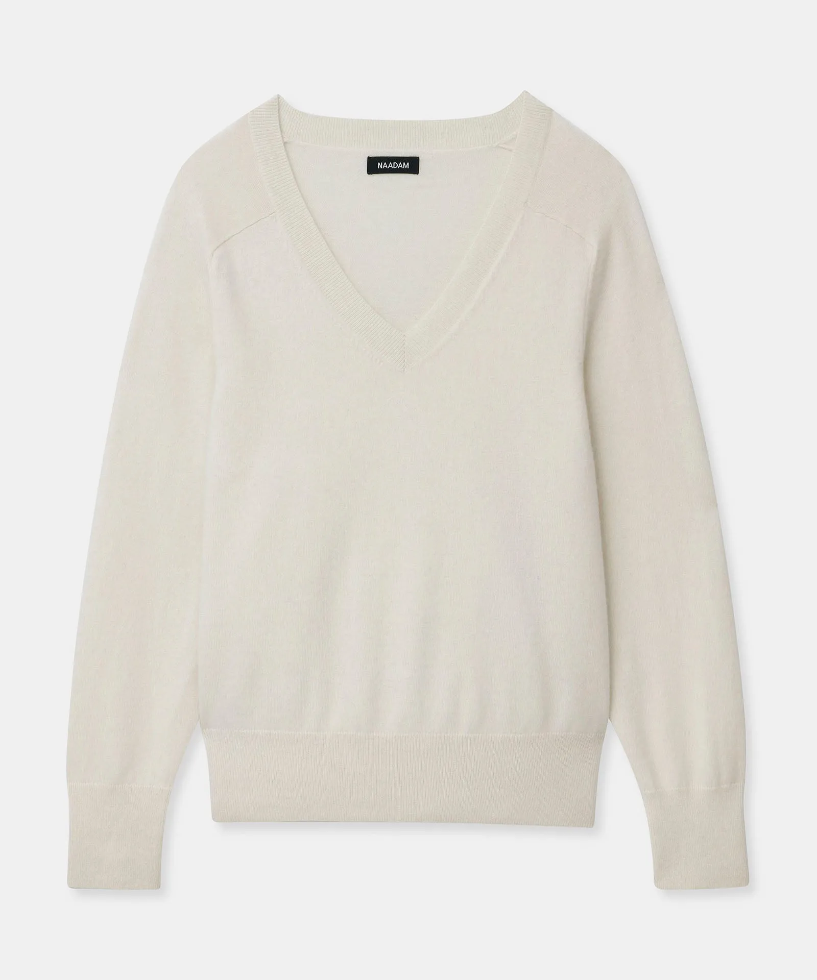 Premium Signature Relaxed-Fit V-Neck Cashmere Sweater