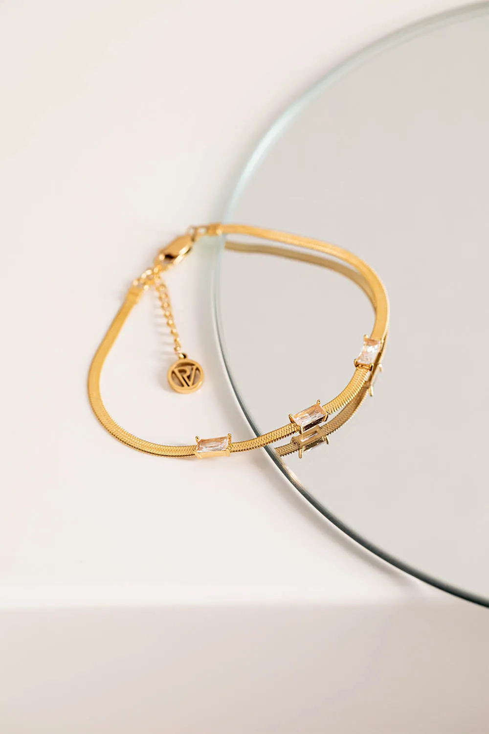 Sleek Baguette Bracelet 14K Gold Plated