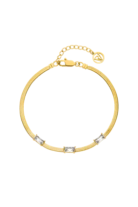 Sleek Baguette Bracelet 14K Gold Plated