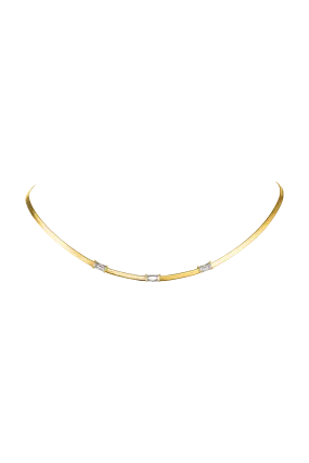 Sleek Baguette Necklace 14K Gold Plated