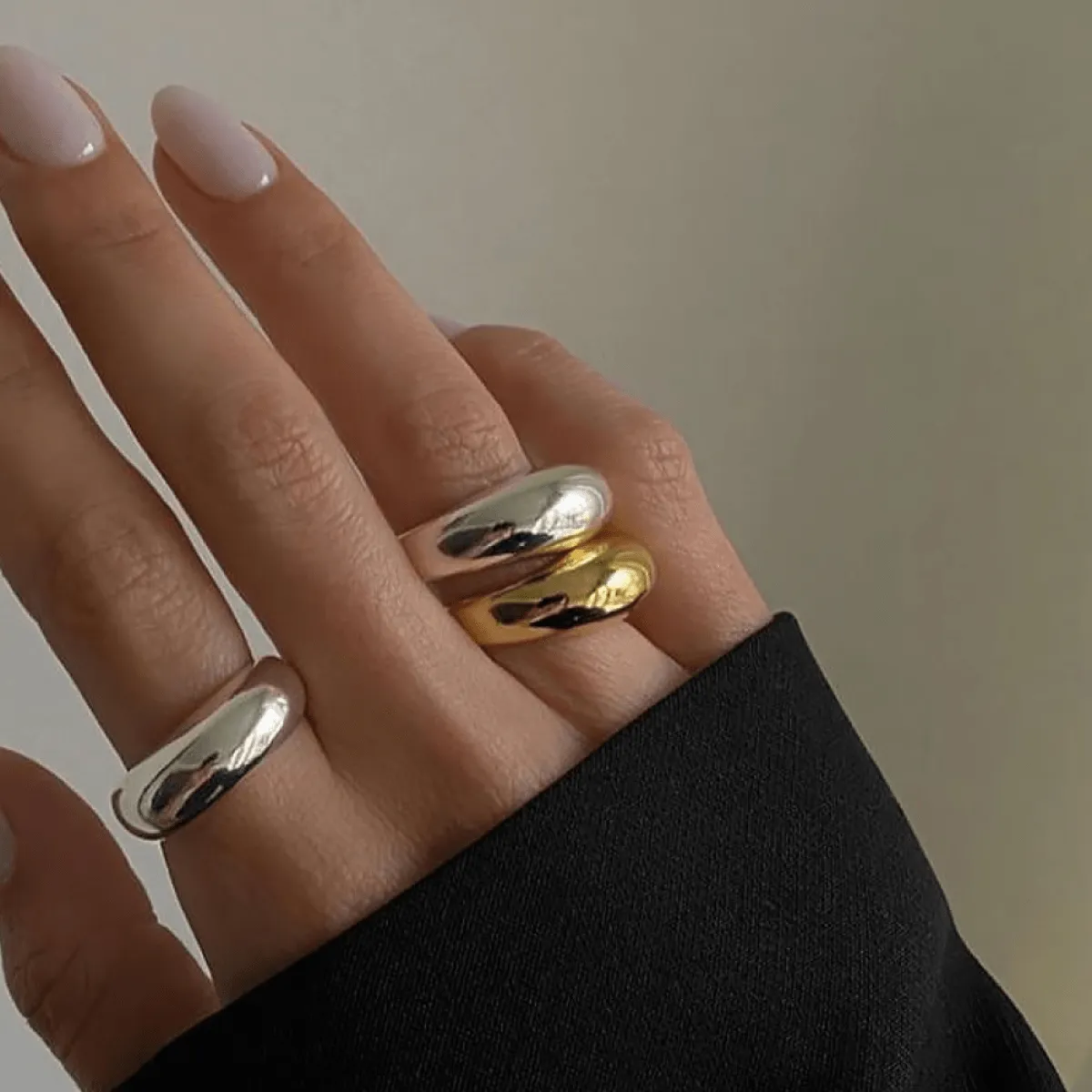 Sleek Gold Plated Adjustable Dome Ring