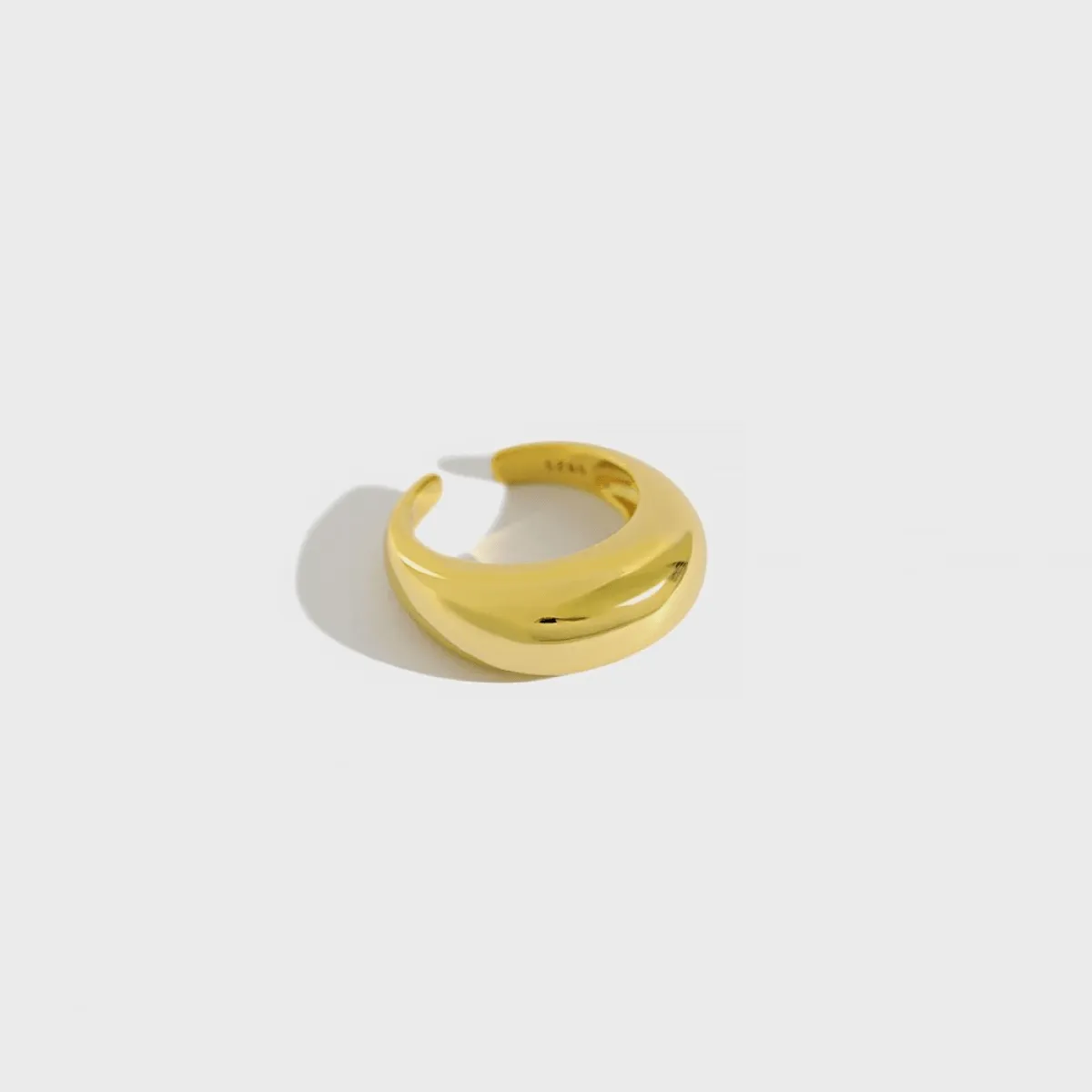 Sleek Gold Plated Adjustable Dome Ring