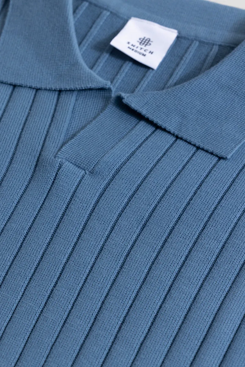 Sleek Striped Blue Polo T-Shirt