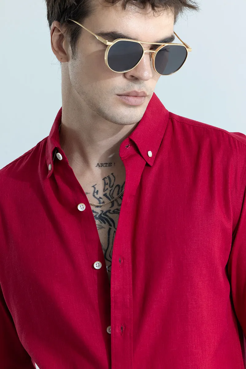 Sleek Style Plain Red Shirt