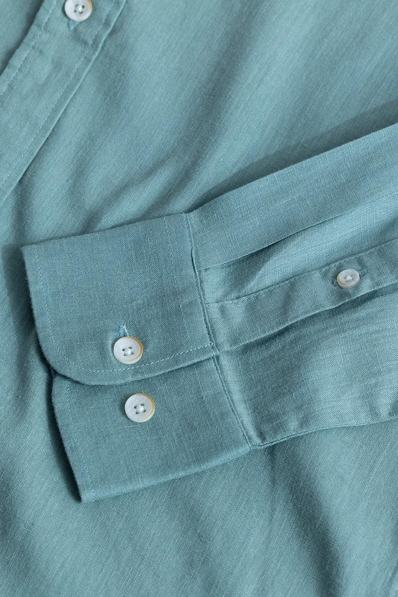 Sleek Style Plain Teal Green Shirt