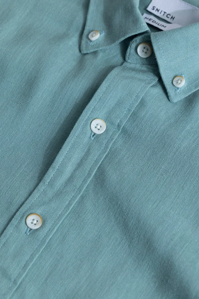 Sleek Style Plain Teal Green Shirt