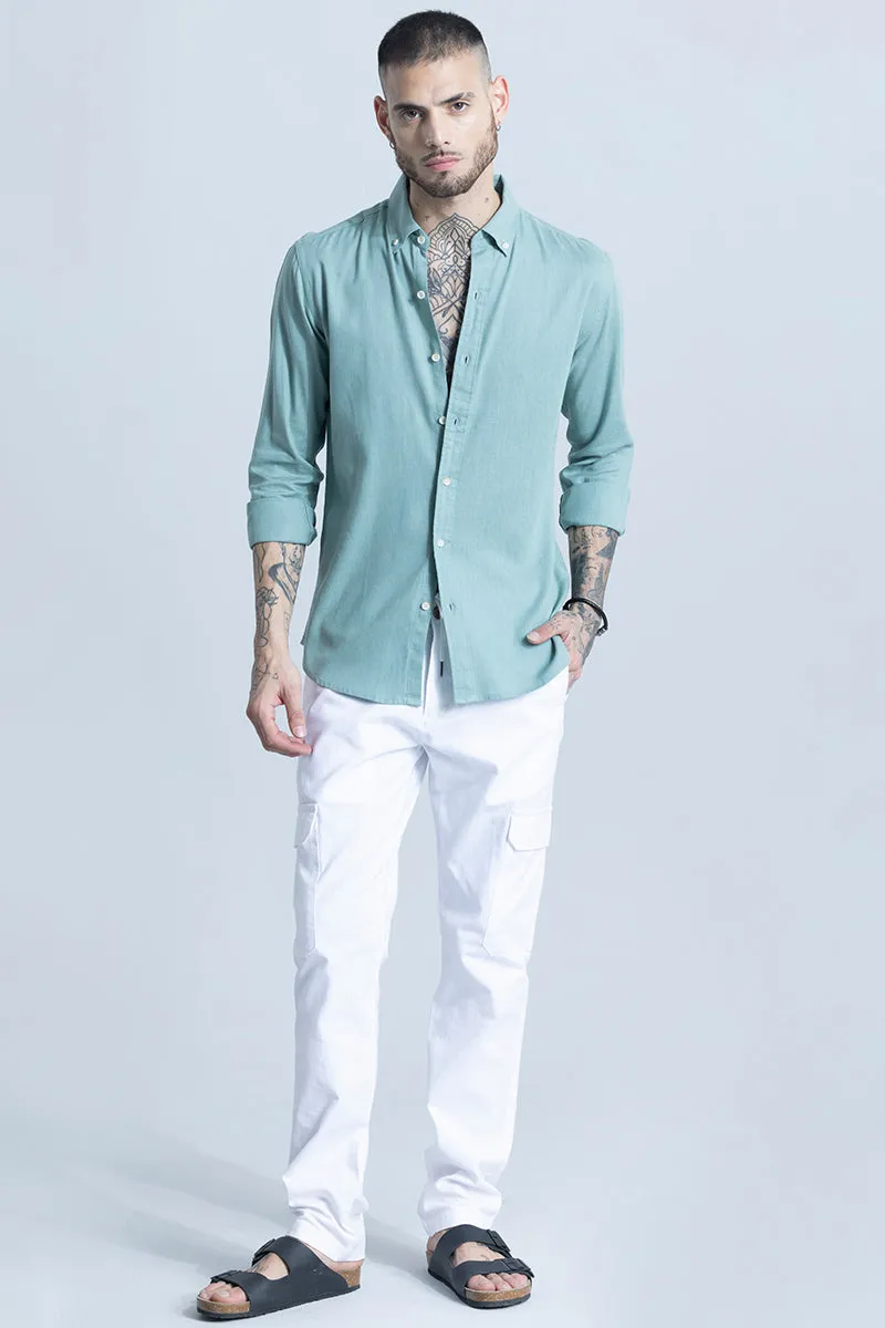 Sleek Style Plain Teal Green Shirt