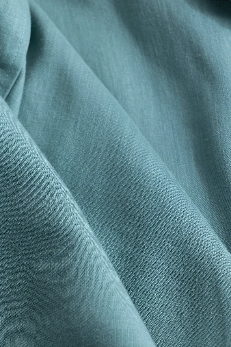 Sleek Style Plain Teal Green Shirt