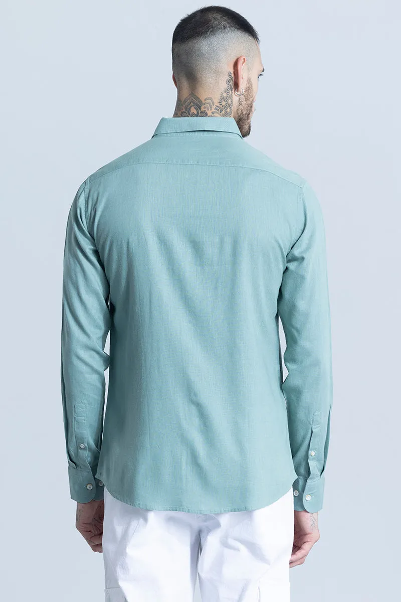 Sleek Style Plain Teal Green Shirt