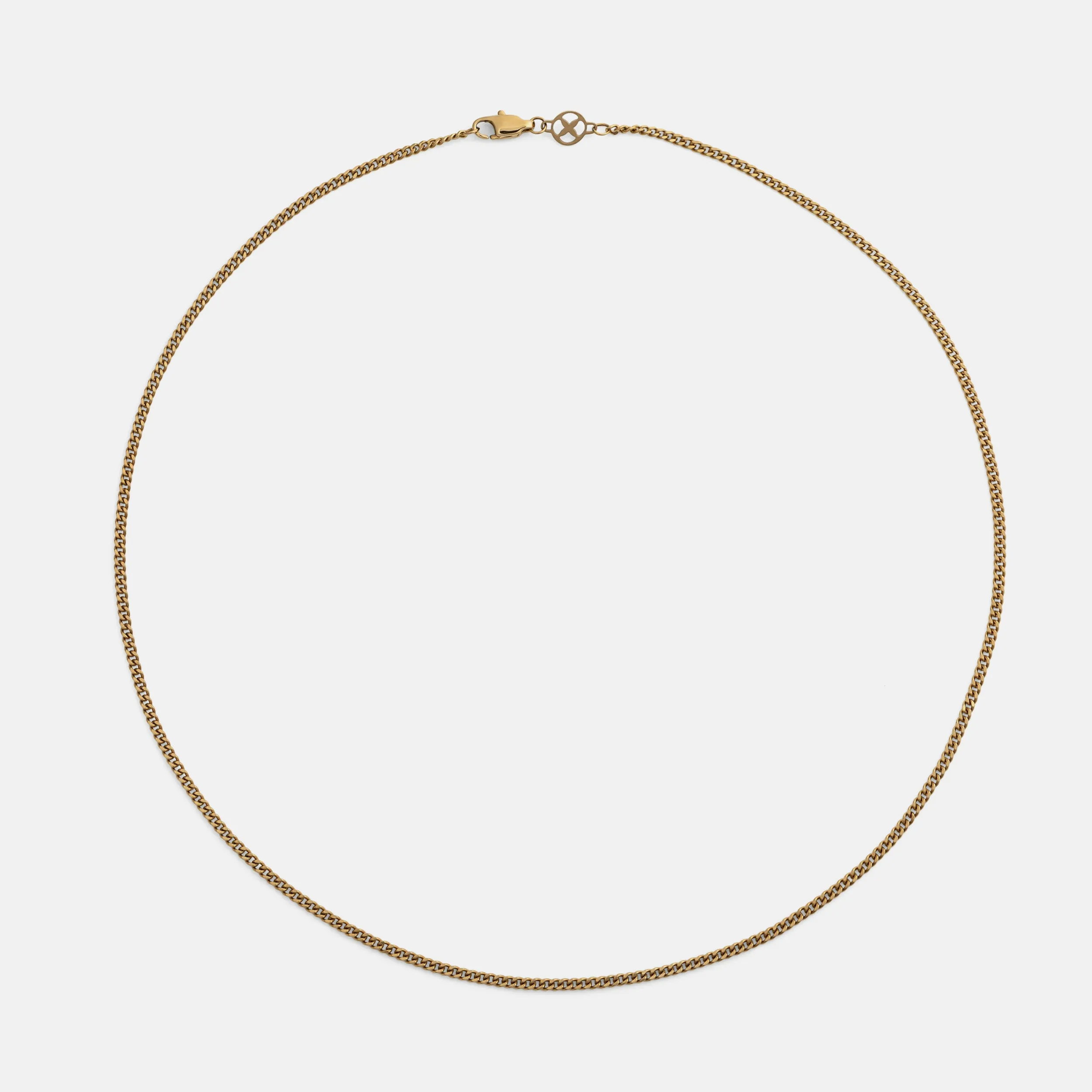 14K Gold Slim Curb Chain Necklace for Men and Women