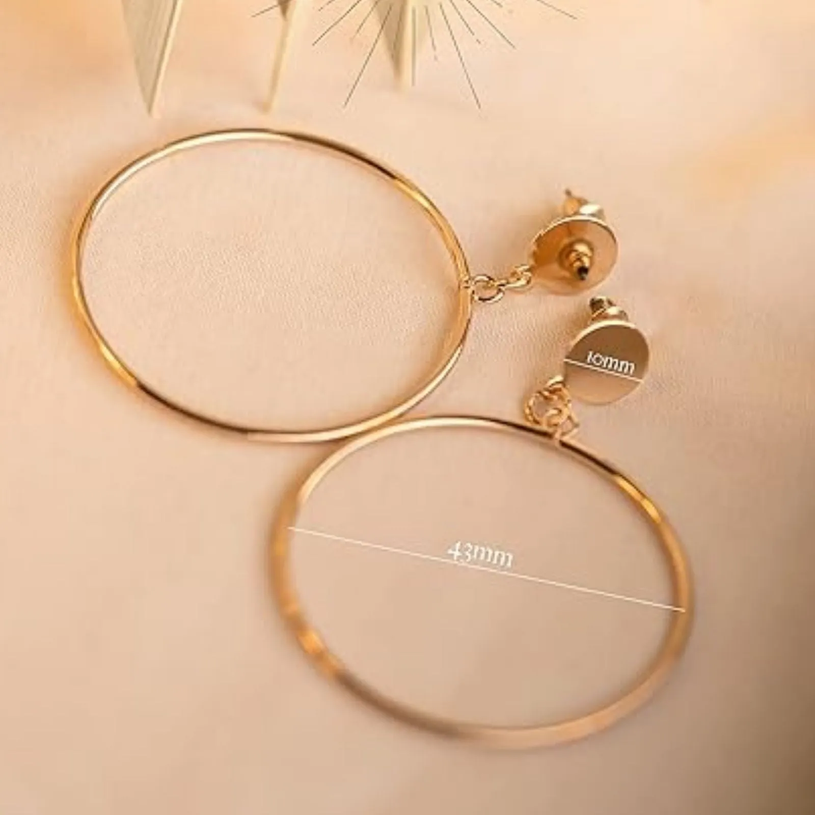 Slim Dangle Gold Hoop Earrings