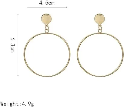 Slim Dangle Gold Hoop Earrings