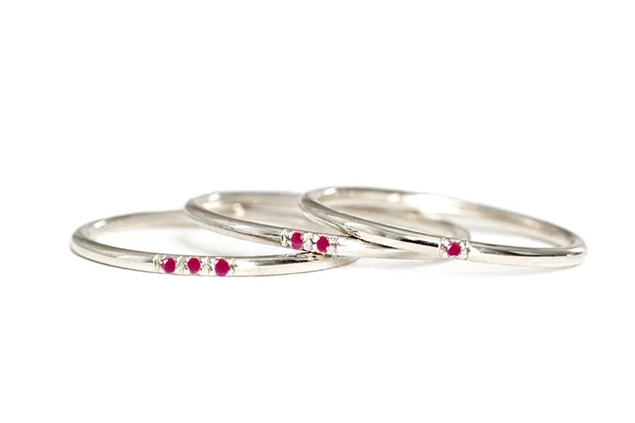 Slim Stacking Ruby Ring