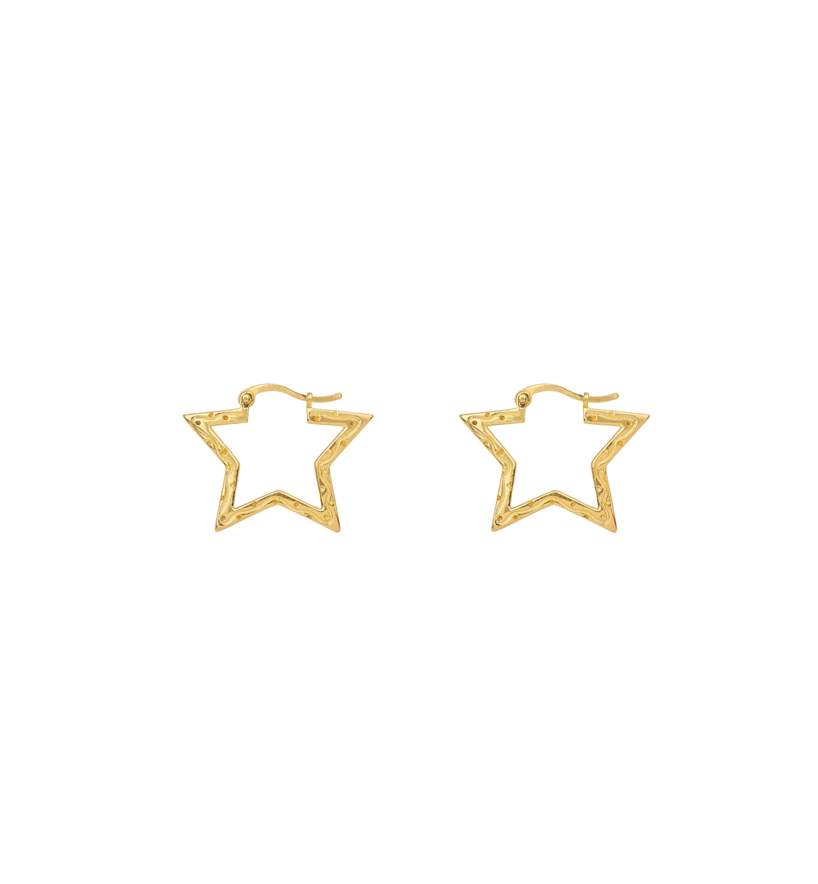 Small Funky Star Hoop Earrings