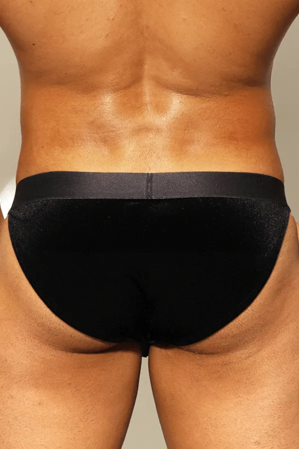 Soft Velvet Bikini Brief - Black