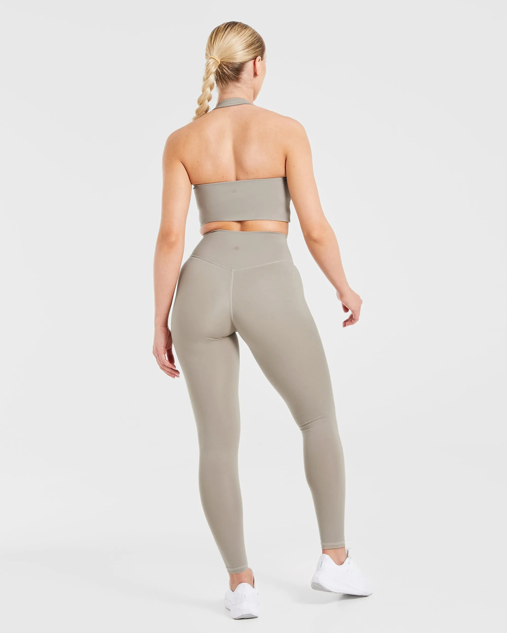 Staple Halterneck Crop Top - Muted Taupe