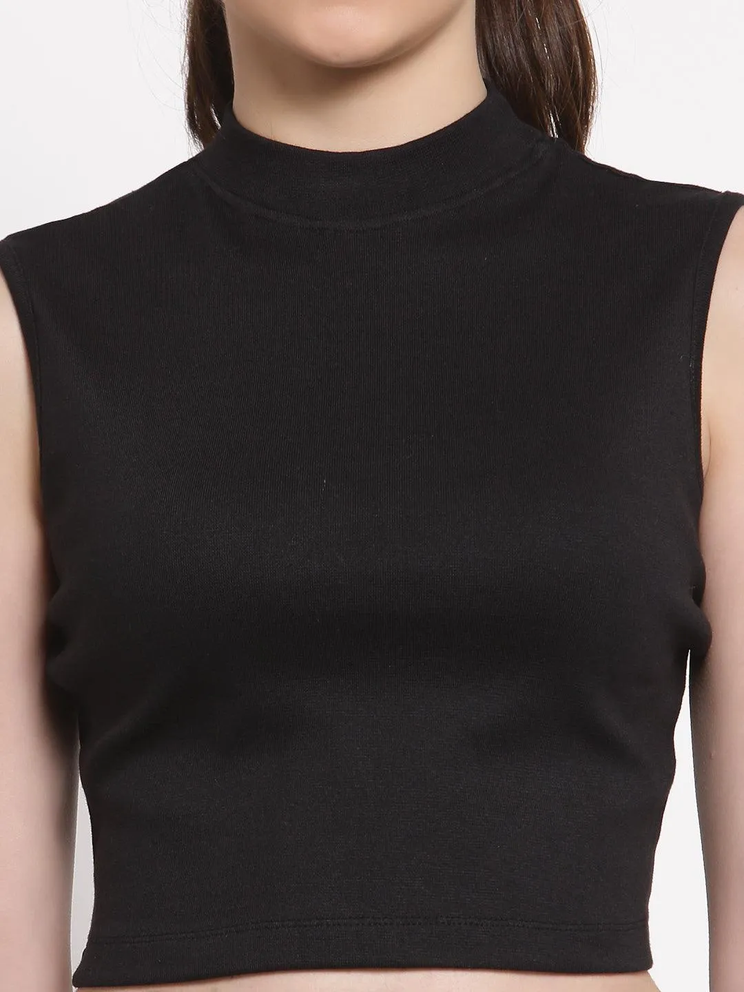 Style Quotient Black Fitted Crop Top