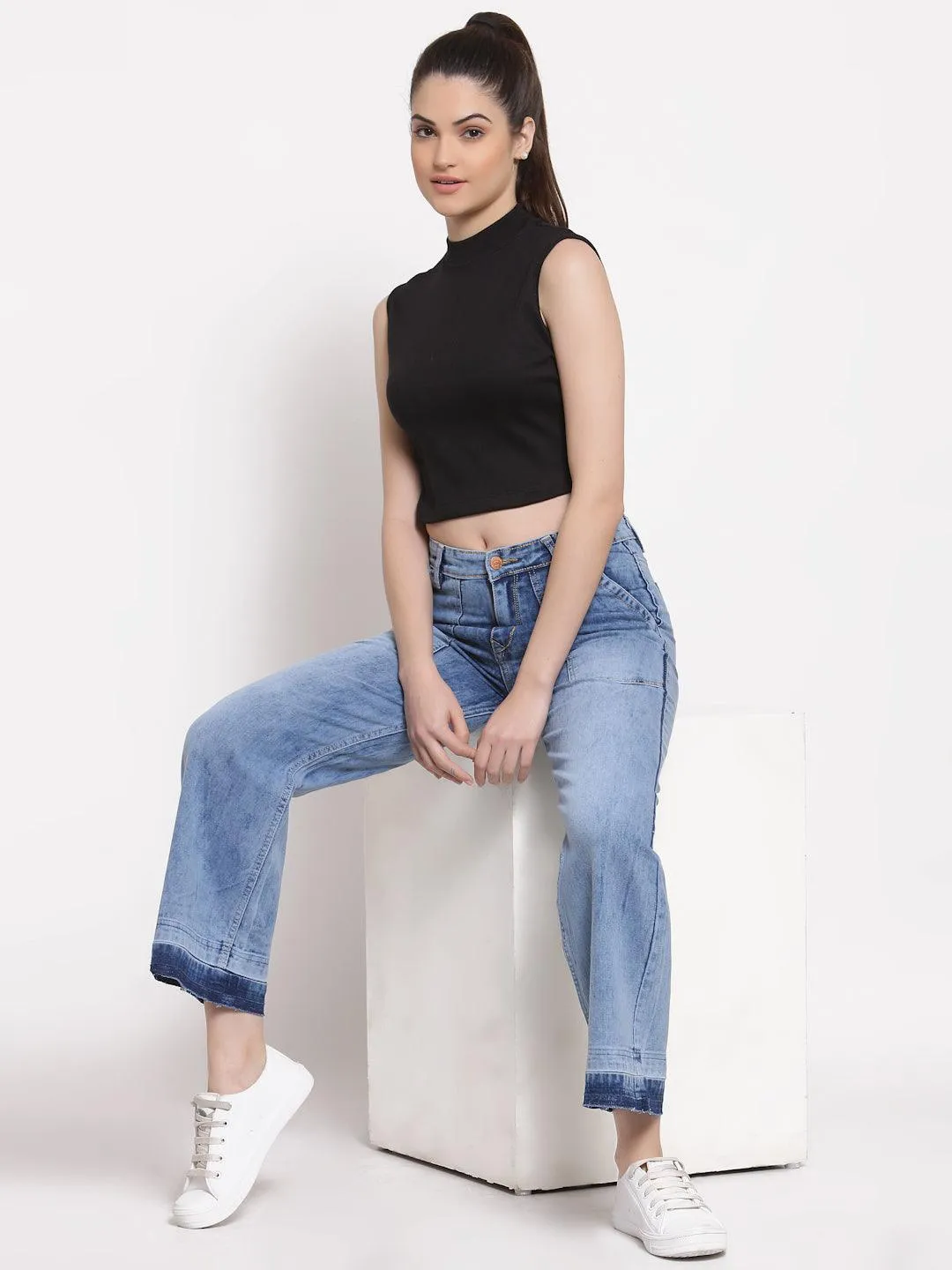 Style Quotient Black Fitted Crop Top